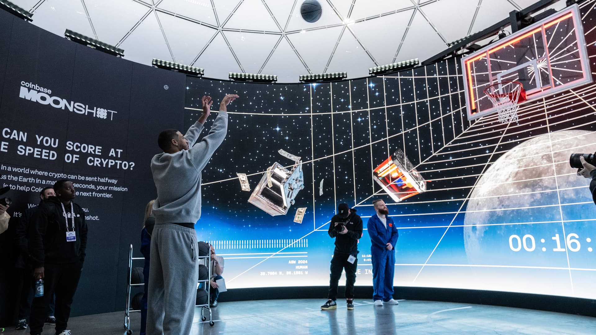 Coinbase Moonshot NBA All Star activation photography