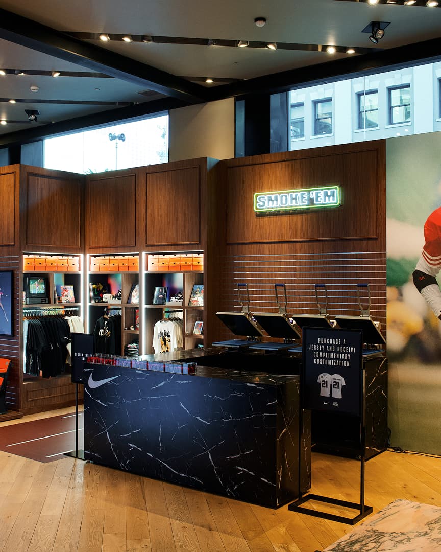 Nike ASW Smoke Shop installation detail